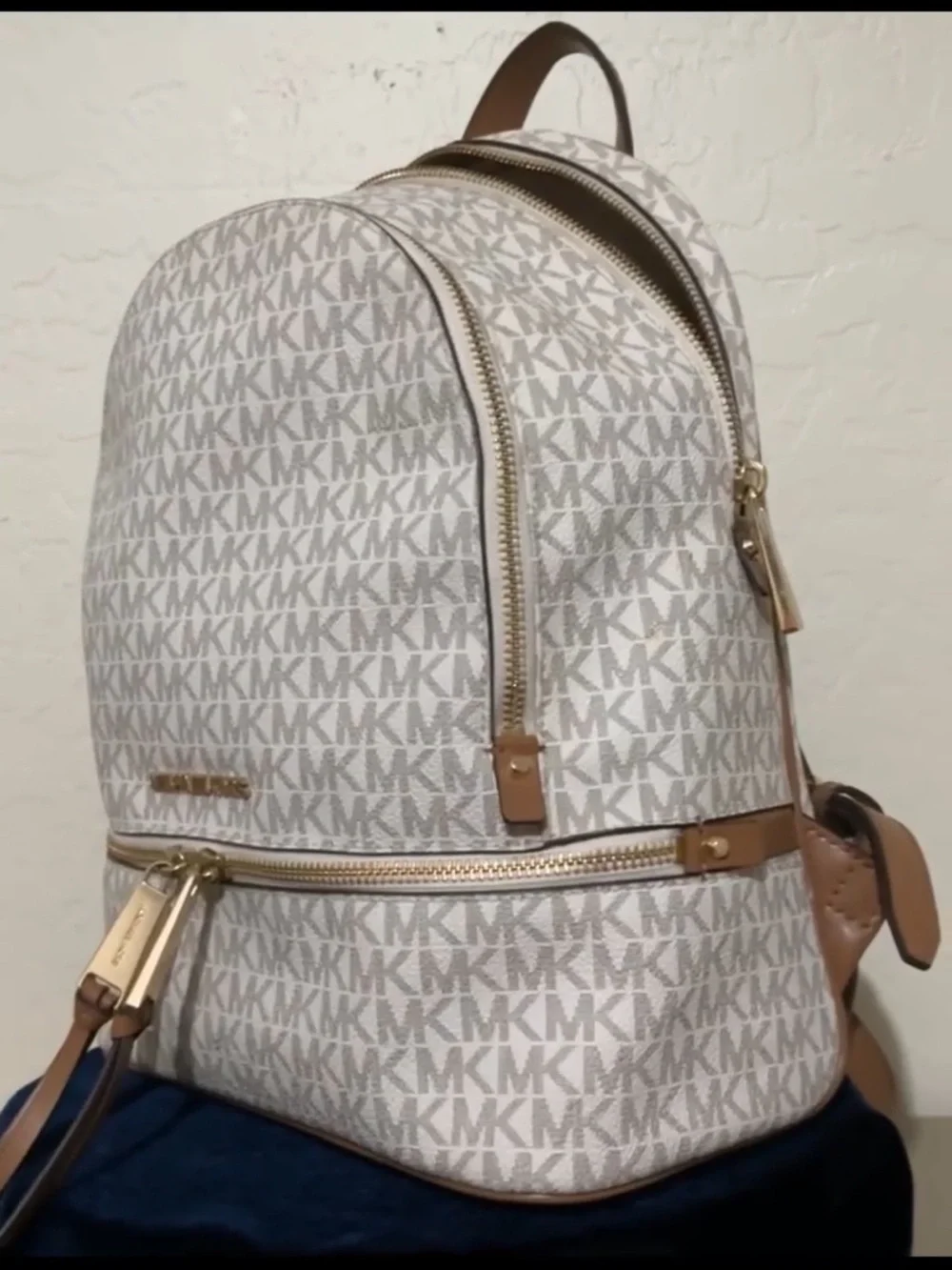 Michael Kors Rhea monogram white backpack